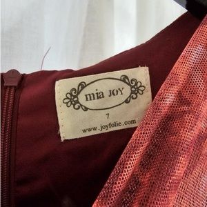 Mia Joy Maroon/red dress with 3D roses